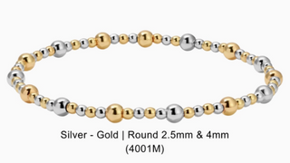 Bracelet with silver and gold beads 