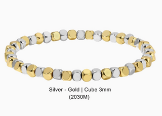 Bracelet with silver and gold beads 