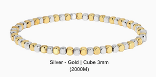 Two-tone silver and gold beaded bracelet 