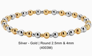 Bracelet with silver and gold beads 