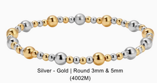 Silver and Gold Beaded Bracelet