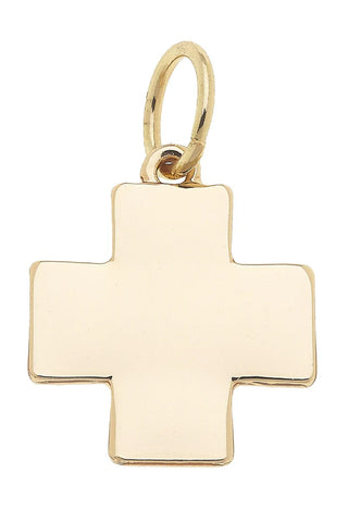 Square Cross Charm Gold 