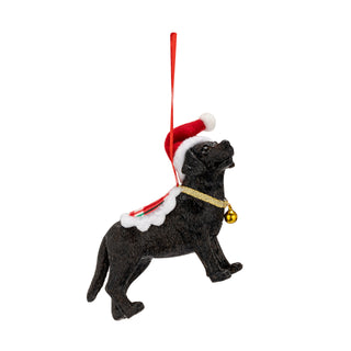 Black Lab in Santa Hat Ornament