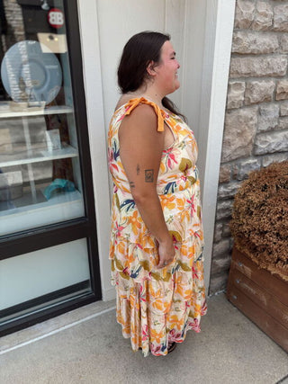 colorful tiered maxi dress