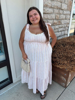 pink floral girly maxi dress