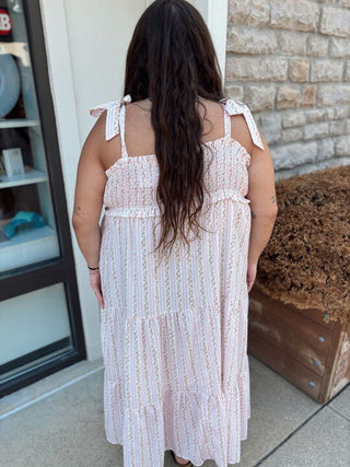 pink floral girly maxi dress