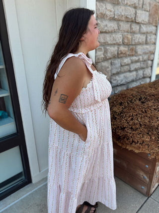 pink floral girly maxi dress