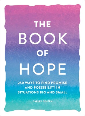 Book cover of 'The Book of Hope' with a gradient background from purple to blue.