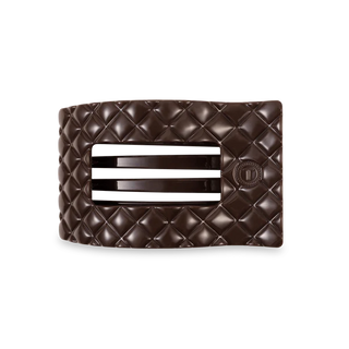Truly Taupe Quilted Medium Flat Rectangle Hair Clip
