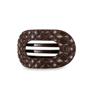 Truly Taupe Quilted Medium Flat Round Hair Clip