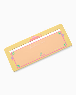 Rectangular notepad with decorative border on a white background