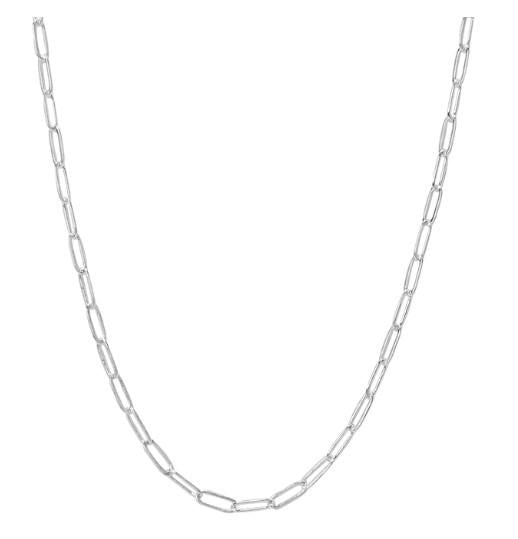 18" Silver Paper Clip Necklace
