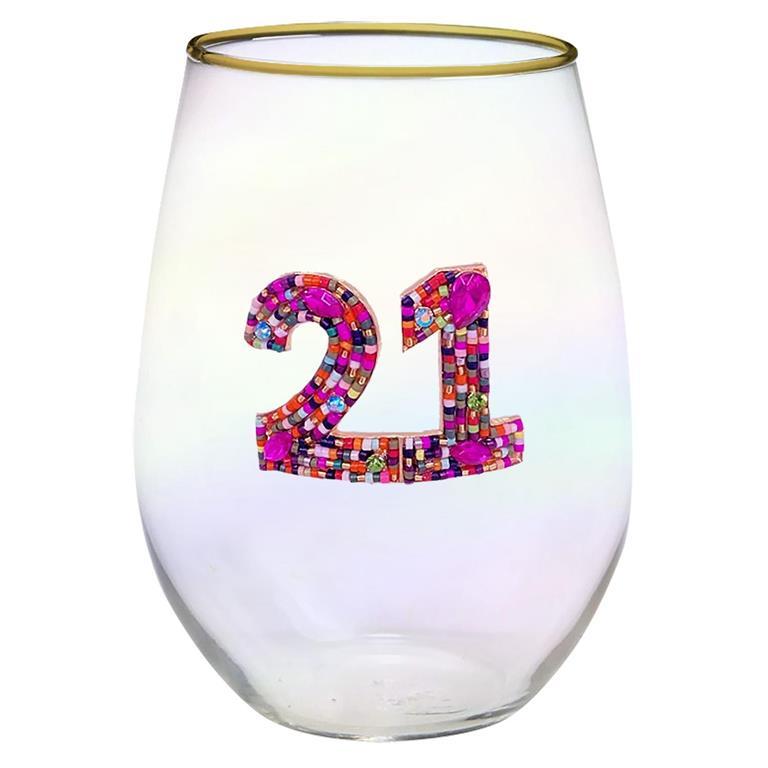 21 Beaded Wine Glass