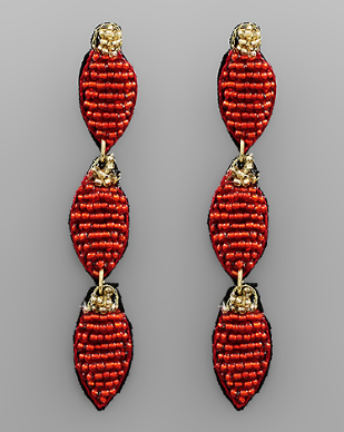 3 Xmas Light Earrings Red