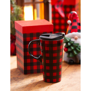 Buffalo Plaid Travel Mug