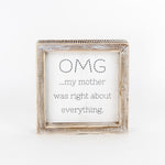 Yell/OMG Reversable Framed Sign