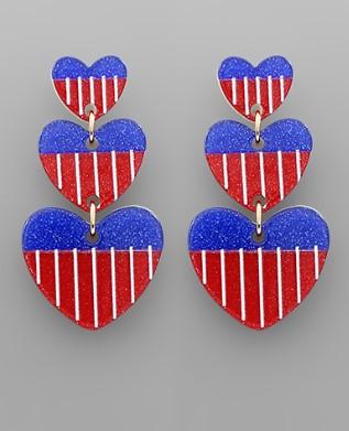 America Heart Earrings