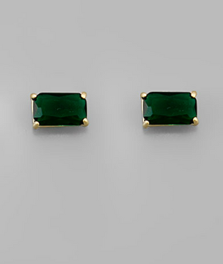 Amy Stud Earrings Green