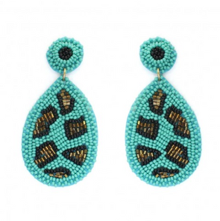 Aqua Leopard Earring