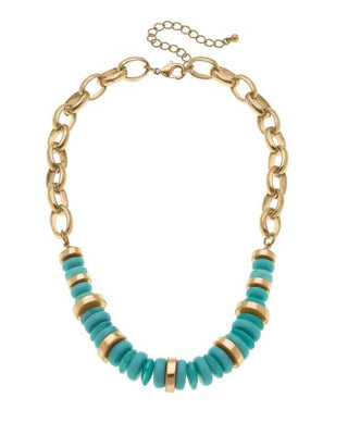 Aqua Resin Chain Necklace