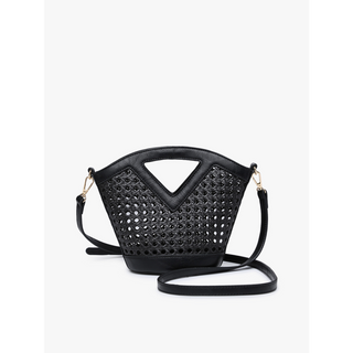 Ashlyn Black Rattan Purse
