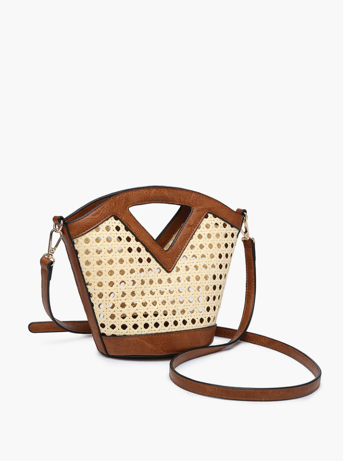 Ashlyn Brown Rattan Purse