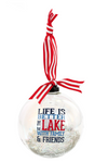 At The Lake Glass Ornament