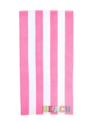 BEACH Pink Stripe Towel