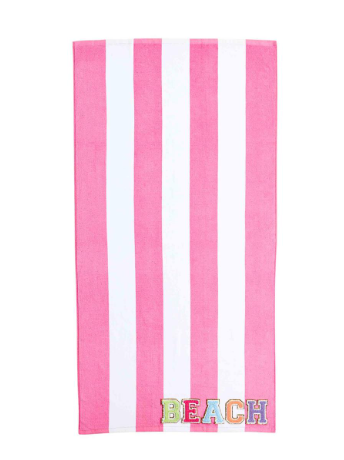 BEACH Pink Stripe Towel