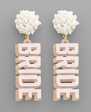 BRIDE Bead Earring Peach