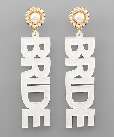 BRIDE Glitter Acrylic Earring