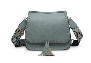 Bailey Crossbody- Animal Print Strap Teal