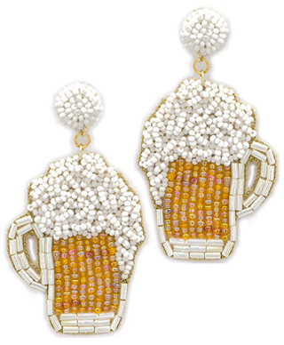 Beaded Beer Mug Earrings