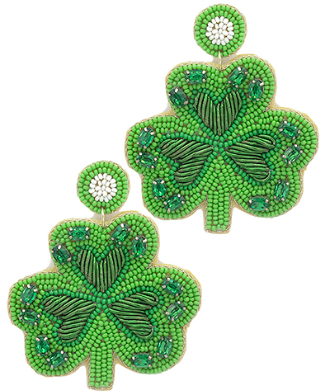 Beaded Clover Earrings