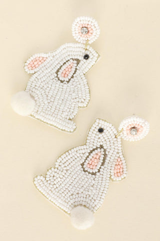 Beaded Sitting Bunny Earrings
