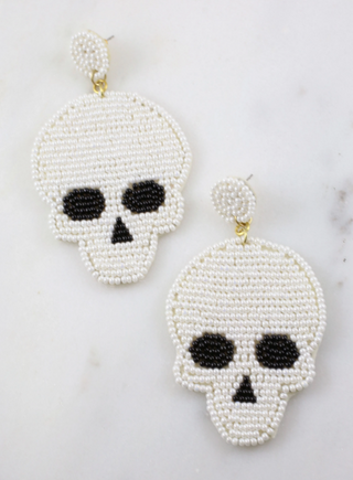 Beaded Skull Earring