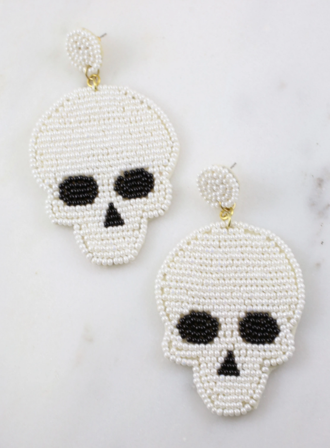 Beaded Skull Earring