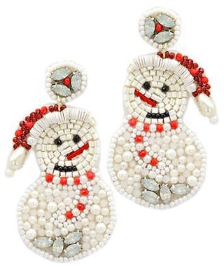 Beaded Snowman Earring