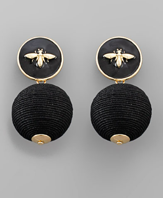 Bee Earrings Black