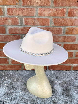 Beige Hat With Diamonds