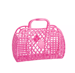 Berry Pink Small Retro Basket