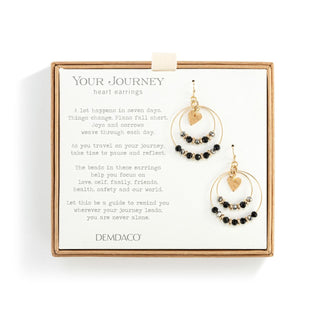 Black Beaded Love Earring