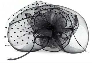 Black Dot Feather Fascinator