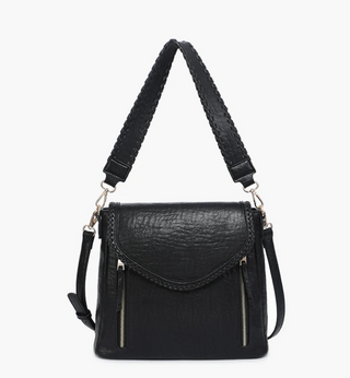 Black Double Zip Crossbody