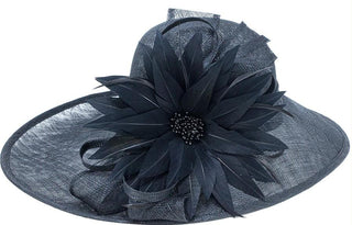Black Feather Flower Hat