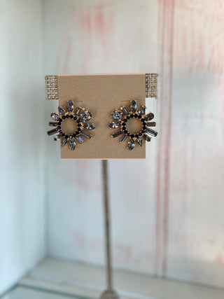 Black Geo Circle Earring