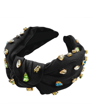 Black Jewel Knot Headband