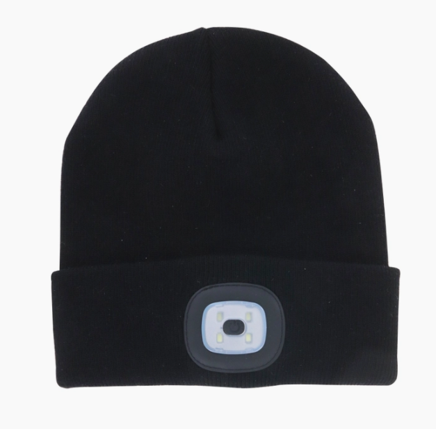 Black LED Rechargeable Beanie