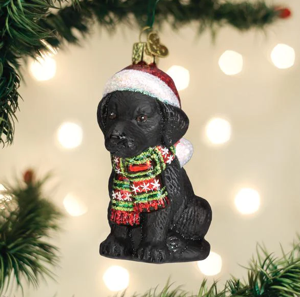 Black Labrador Puppy Ornament