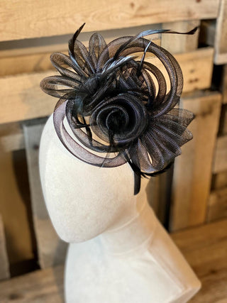 Black Loop Feather  Fascinator